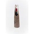 9165B- BROWN WINE BOTTLE CARRIER WITH  (IT'S WINE TIME) MONOGRAMMED 